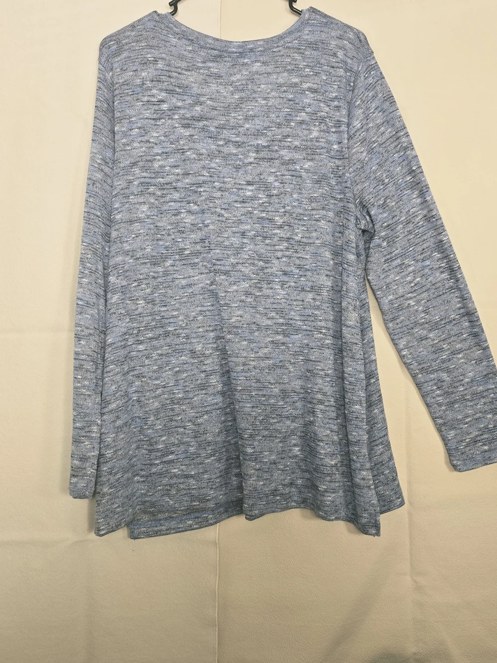 Apt. 9 Heathered Blue V-Neck Long Sleeve Top
